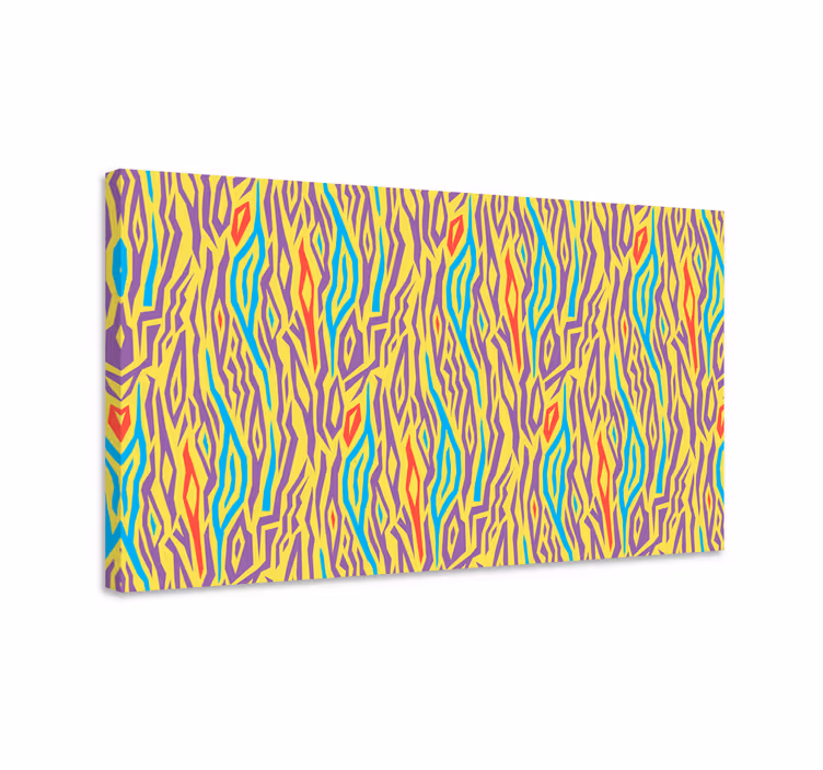 Abstract colorful lines na platnu z geometrijskimi vzorci - TenStickers