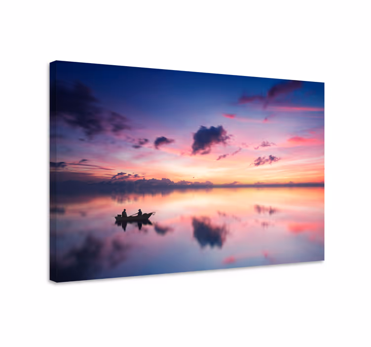 Jezero sončni zahod platno - TenStickers