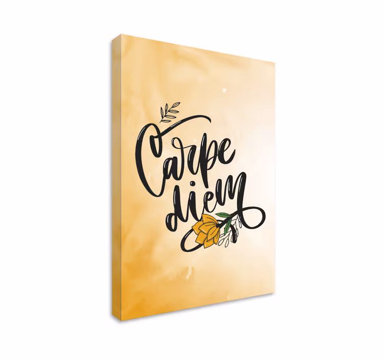 Seize the day floral platno s citatom za dom - TenStickers