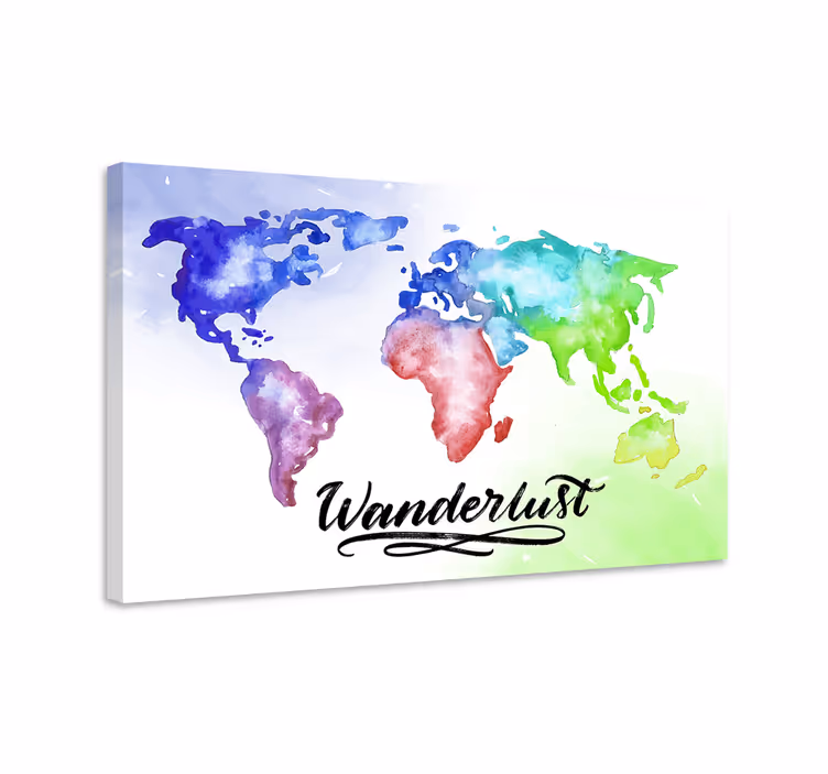 Wanderlust platnena stenska umetnost za glavno spalnico - TenStickers