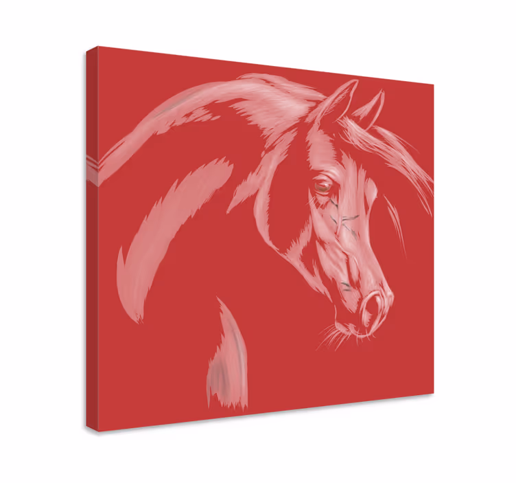 Rdeč ton konjski tisk na platno - TenStickers