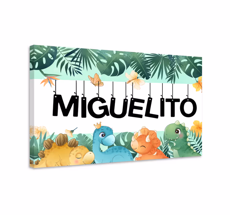 Cute dinosaur scene platno slika konj - TenStickers