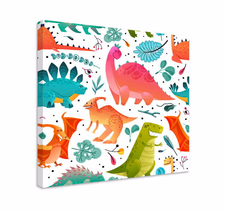 Veseli dinozavri za otroke na platnu - TenStickers