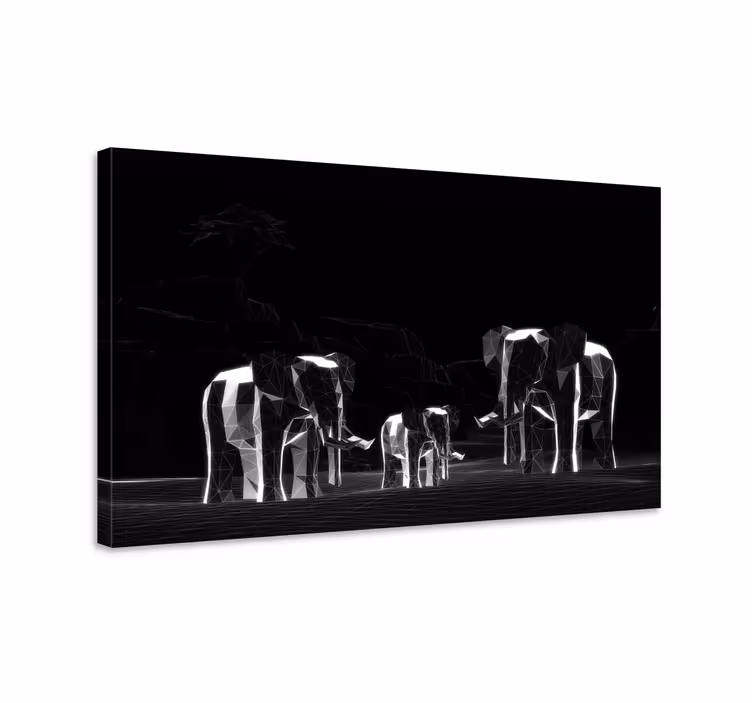 Sivi sloni 3d učinek slonovo platno - TenStickers