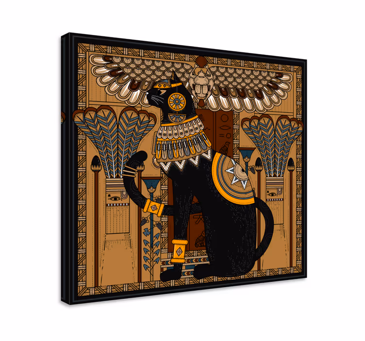 Ancient egyptian cat olifant slika na platnu - TenStickers