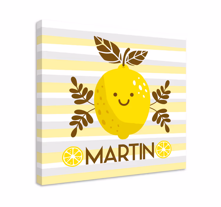 Smiling lemon emblem slikarska platna s sadjem - TenStickers