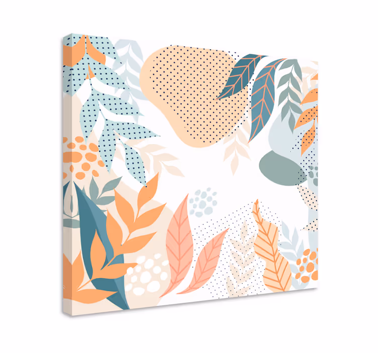 Botanical leaf patterns slikarsko platno z rastlinami - TenStickers