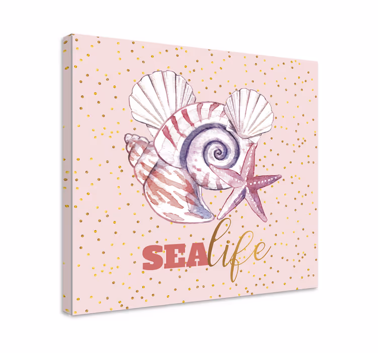 Seashell and starfish slikanje na platnu z morjem - TenStickers