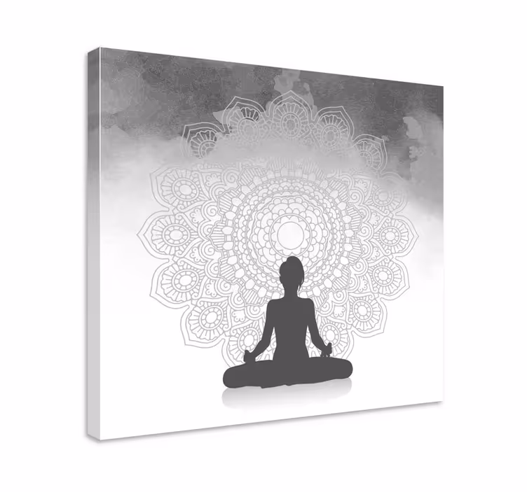 Silhueta meditacija mandala platno umetnost - TenStickers