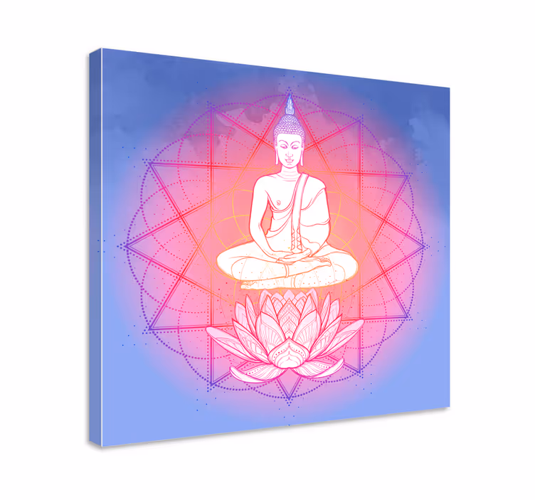 Buda meditira mandala platno umetnost - TenStickers