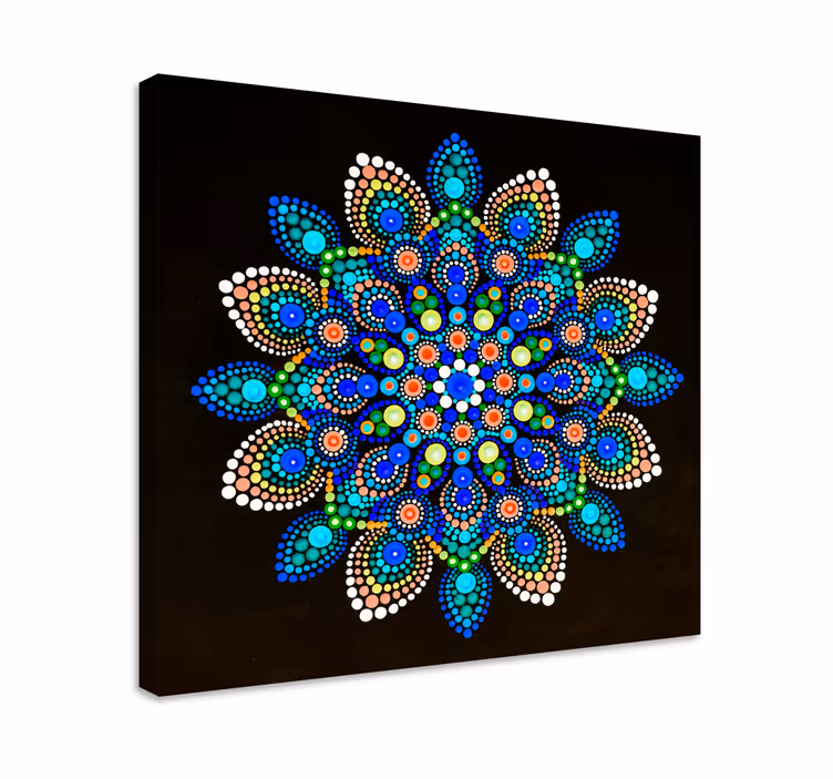 Mandala pisane pike mandala platno stenske umetnosti - TenStickers