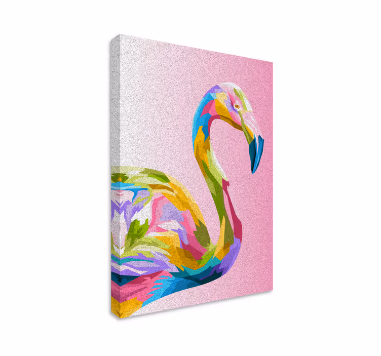 Colorful flamingo profile platna slike z živalmi - TenStickers