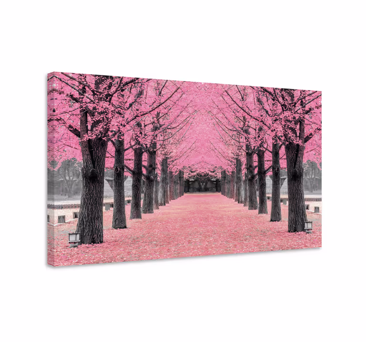 Roza drevesa gozd platno slike za hodnik - TenStickers