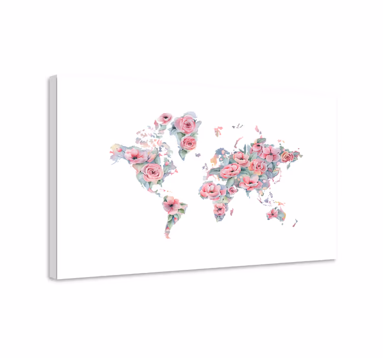 Floral white design slikarsko platno z rožami - TenStickers