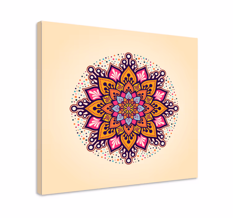 Mavrično bež mandala platno stenske umetnosti - TenStickers
