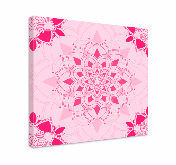 živo roza mandala platno stenske umetnosti - TenStickers