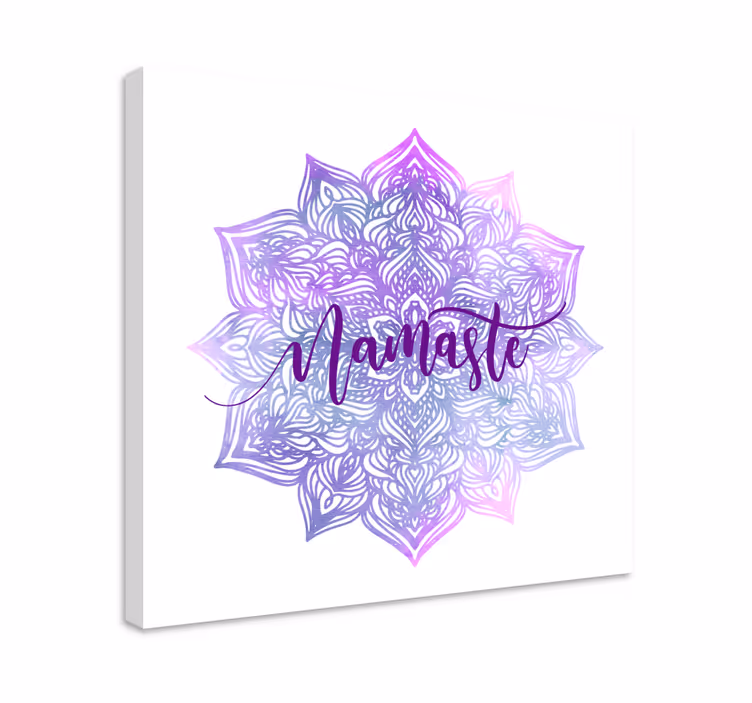 Vijolična mandala namaste mandala platno stenske umetnosti - TenStickers