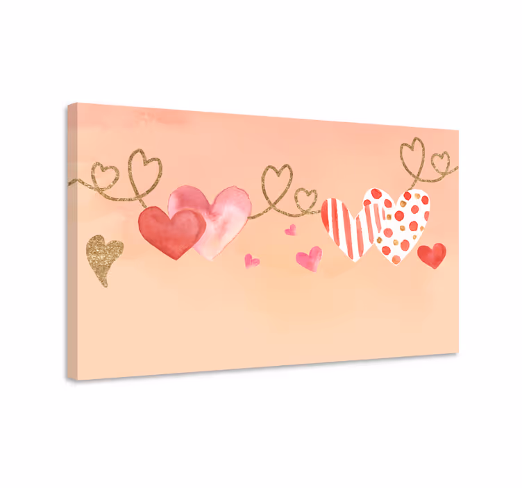 Heart strings connection slikarsko platno z rastlinami - TenStickers