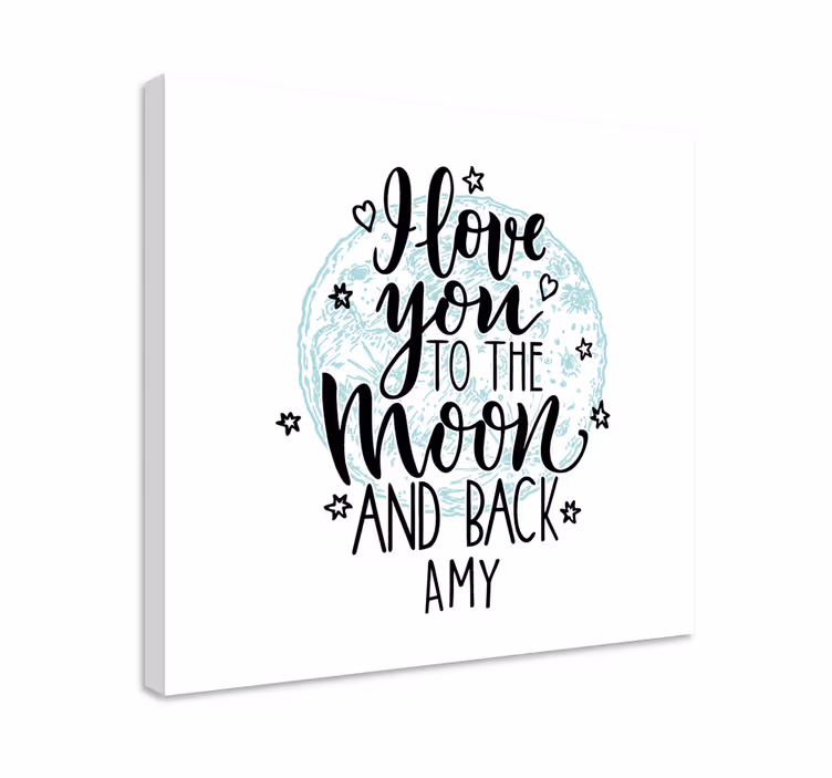 I love you moon platno s citatom za notranjo opremo - TenStickers