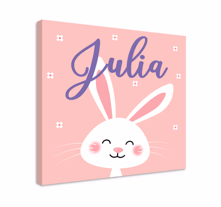 Happy bunny character platno slikanje za dojenčke - TenStickers