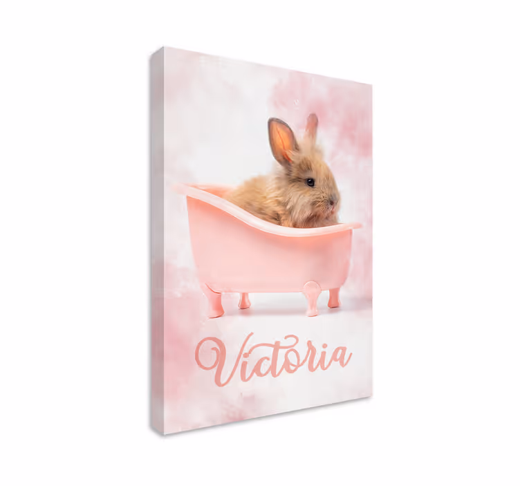 Cute bunny portrait mačje platno za steno - TenStickers