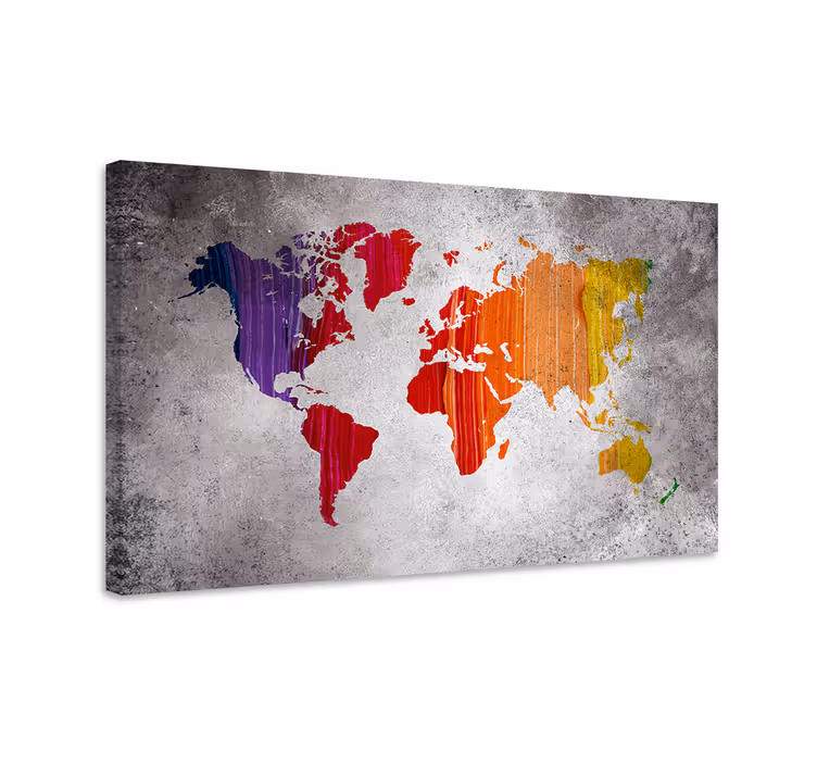 živahna abstraktna geografija platno s sliko sveta - TenStickers