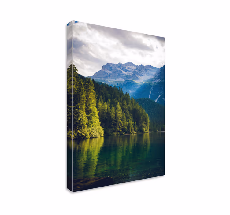 Mountain reflection tranquility platno zemljevidov - TenStickers