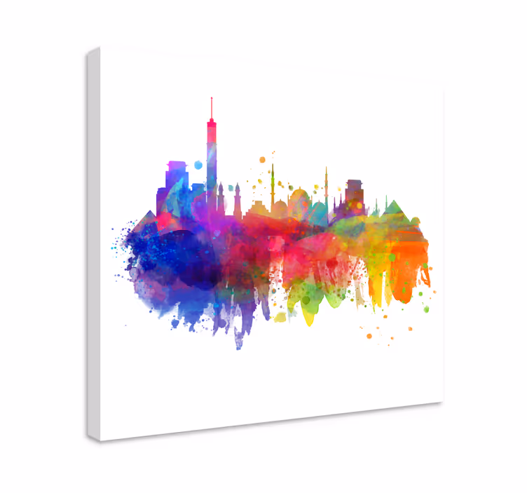 Colorful city skyline platno s slikami mest in držav - TenStickers