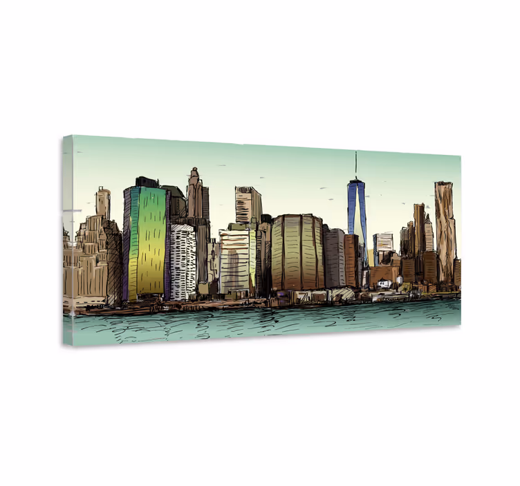 Cityscape viewpoint platno z mestnimi slikami - TenStickers