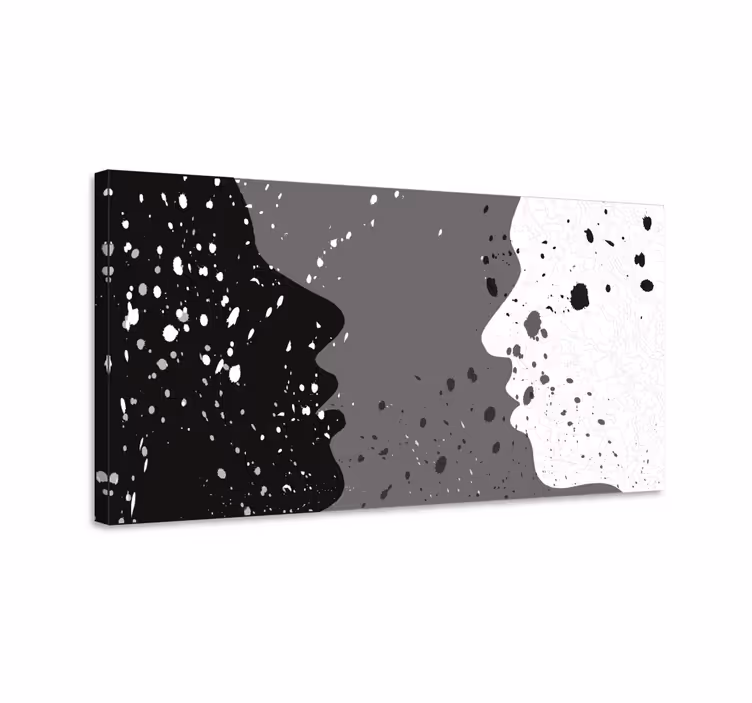 Bel in temen pol obraz ljudje tiskanje na platno - TenStickers