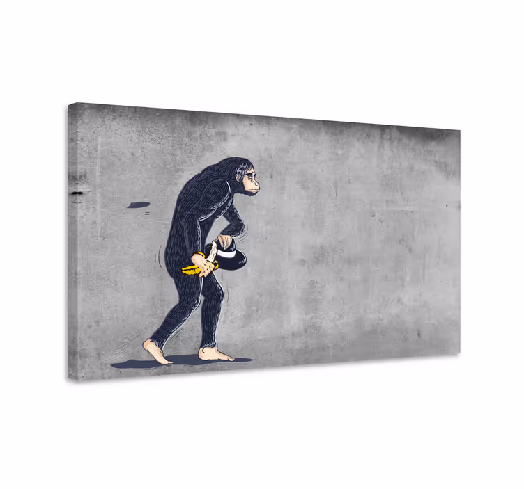 Banky opica z banana platna umetniških odtisov - TenStickers