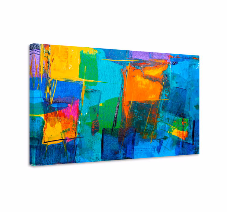Colorful geometric shapes povzetek na platnu - TenStickers