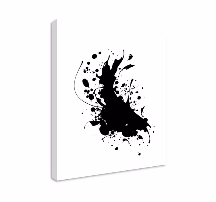 Dynamic black splash povzetek na platnu - TenStickers
