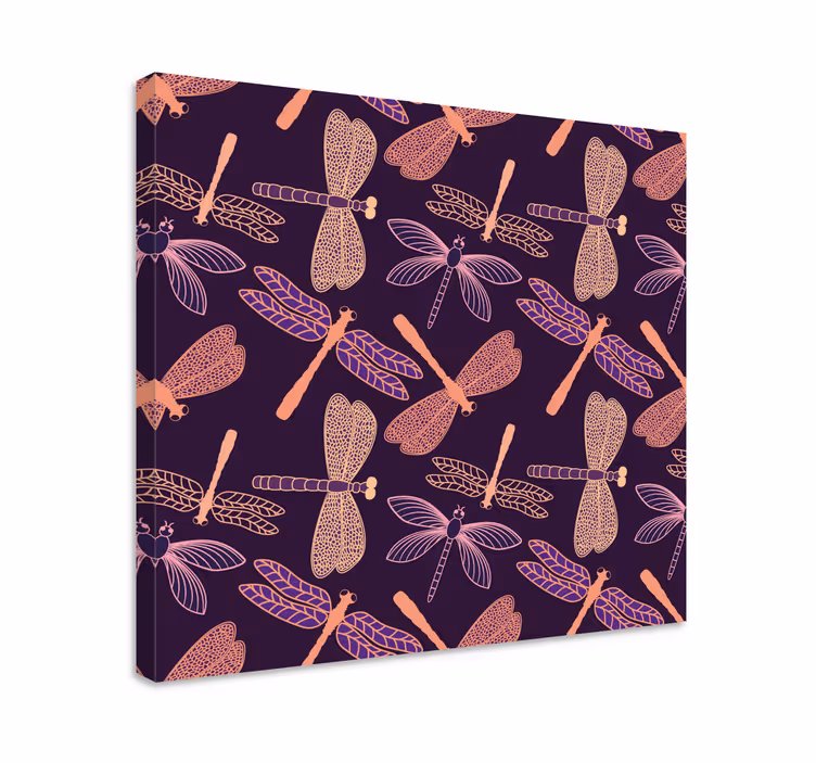Delicate dragonfly patterns platno s sliko kačjega pastirja - TenStickers