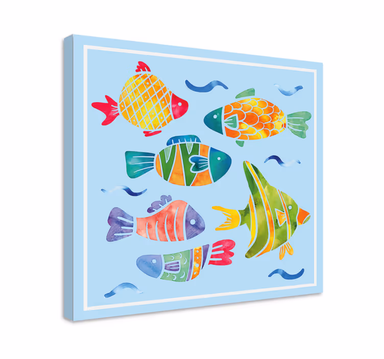 Colorful aquatic life platno slikanje rib - TenStickers