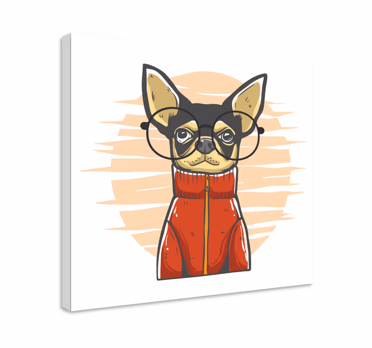 Stylish dog portrait na platnu - TenStickers
