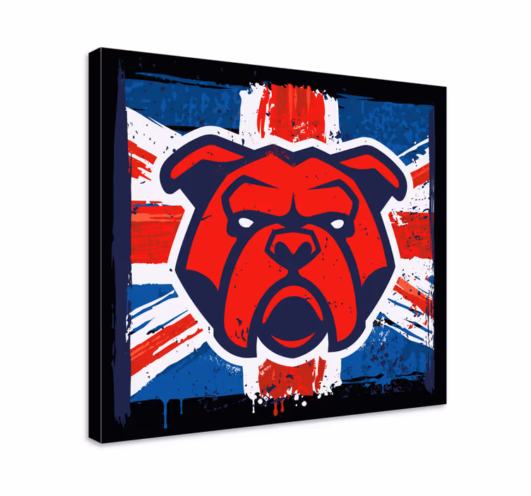 Buldog britanska zastava platno slikarstvo pes - TenStickers