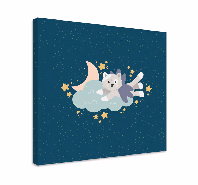 Flying cat dream mačje platno za steno - TenStickers