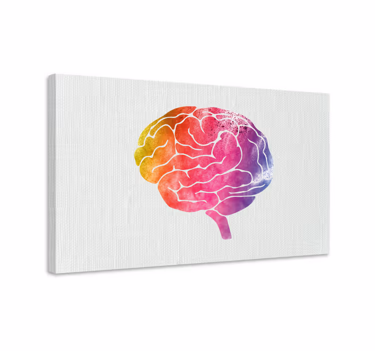 Colorful brain art platno s citatom za dekoracijo - TenStickers