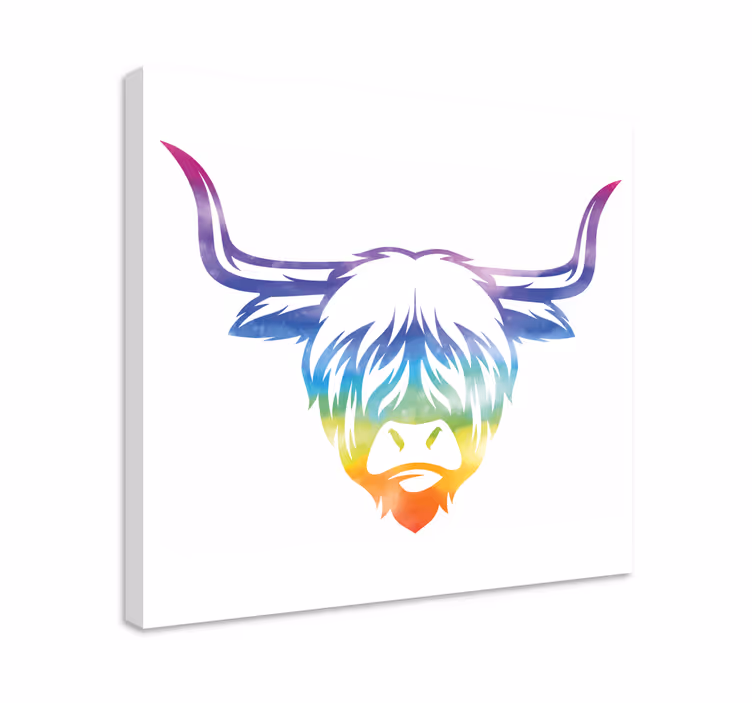 Colorful highland cow platna slike z motivi živali - TenStickers