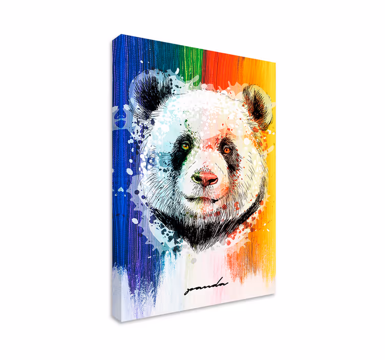 Colorful panda portrait platna slike z motivi živali - TenStickers