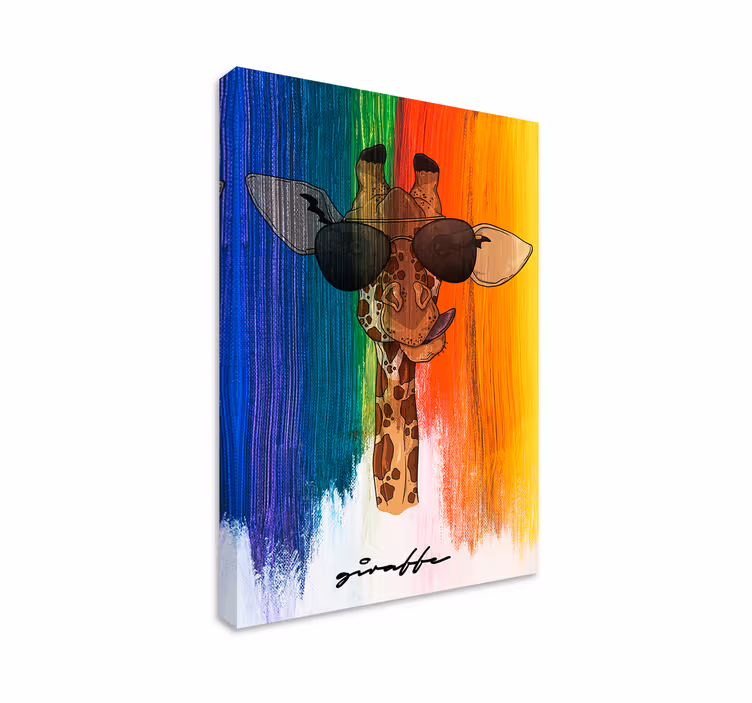Giraffe with sunglasses platno slika konj - TenStickers