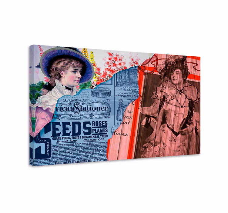 Retro tisk na platnu iz kolaža - TenStickers