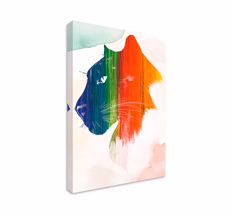 Colorful lion profile mačje platno za steno - TenStickers