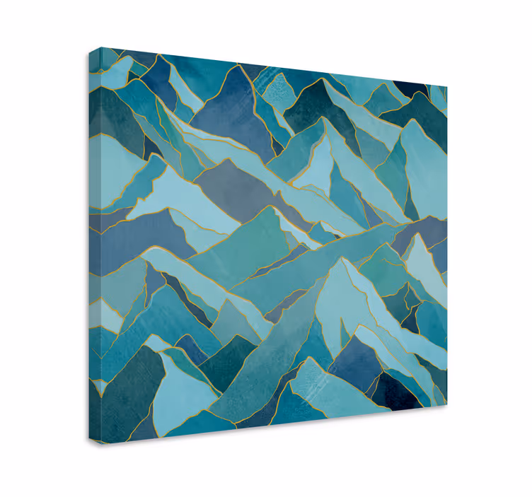 Abstract mountain peaks platno z zemljevidi - TenStickers