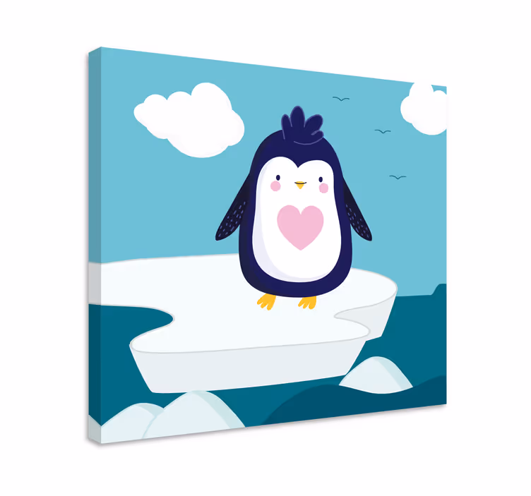 Luštna risanka pingvin vrtec platno - TenStickers