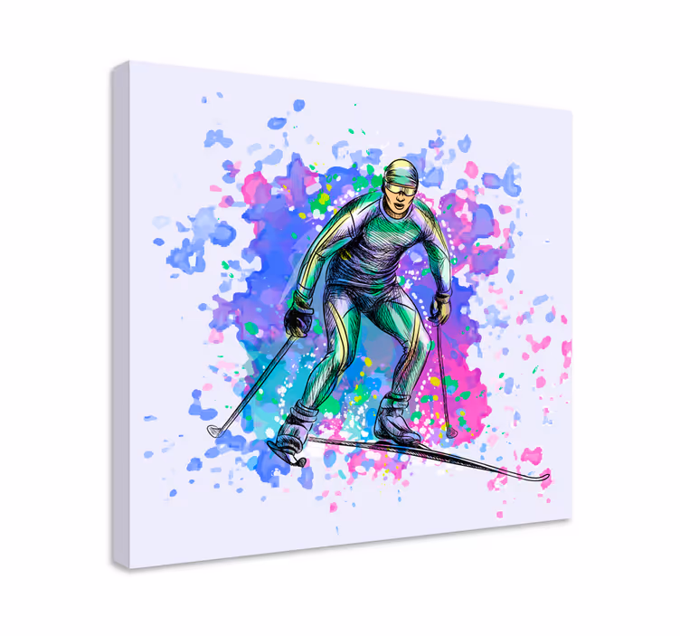 Skiing action scene na platnu za športne navdušence - TenStickers