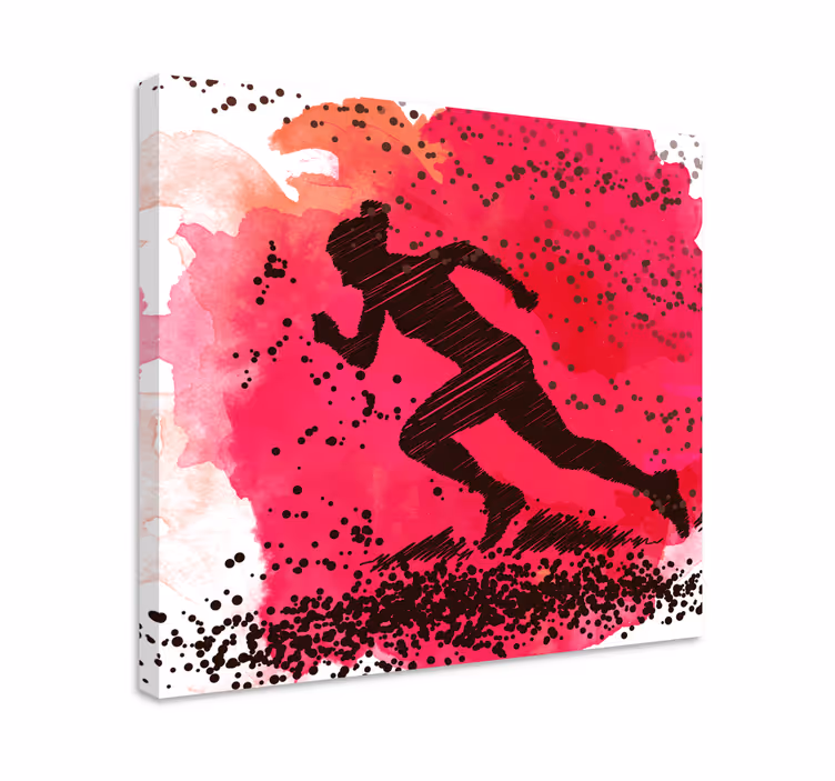 Dynamic runner silhouette platno slike šport - TenStickers