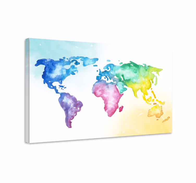 Watercolor global atlas platno s sliko sveta - TenStickers