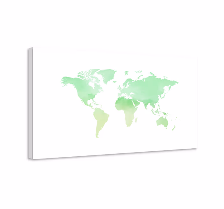 Watercolor world map platno s sliko sveta - TenStickers